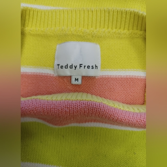 Teddy Fresh EUC Knit L/S Sweater Pink Green Size Medium - Picture 7 of 8